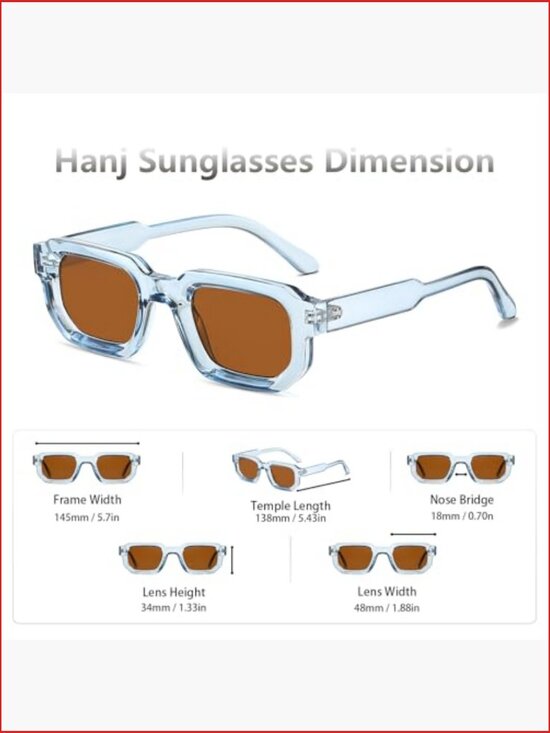 Retro Rectangle Sunglasses, UV400 Protection, Unisex, Full Frame